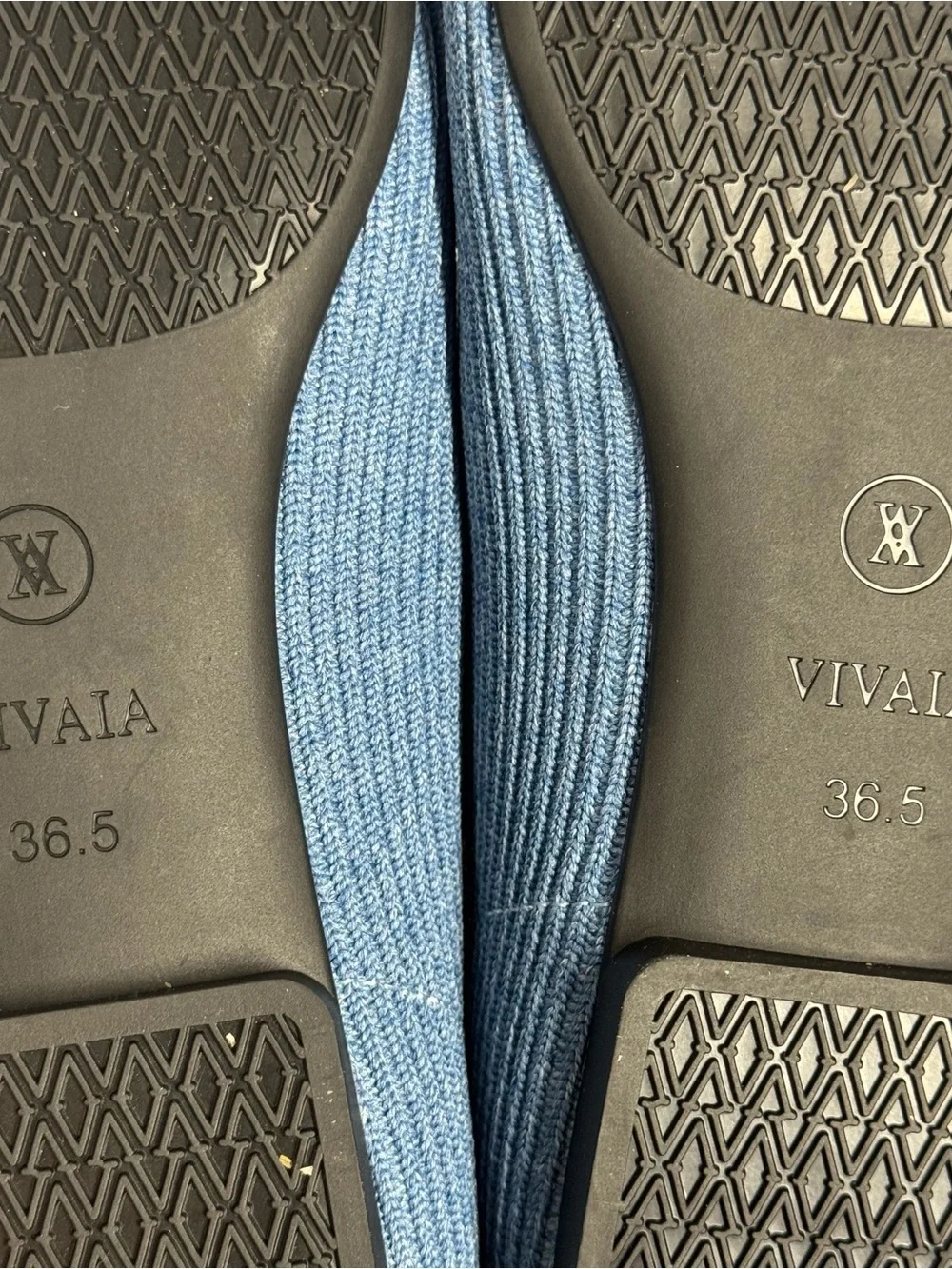 Vivaia Square Toe Margot Mary-Jane Flats Shoes Denim Blue Size 36.5 / 6